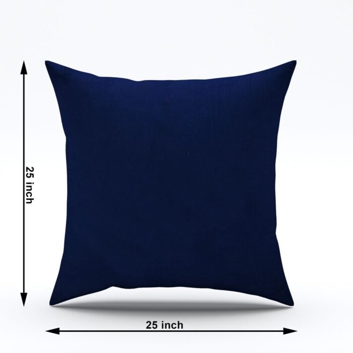 block print dark blue pillow cover, size 25inch*25inch on white background