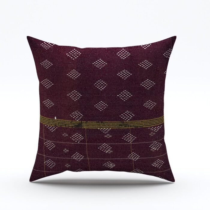 block print brown pillow cover, size 25inch*25inch on white background