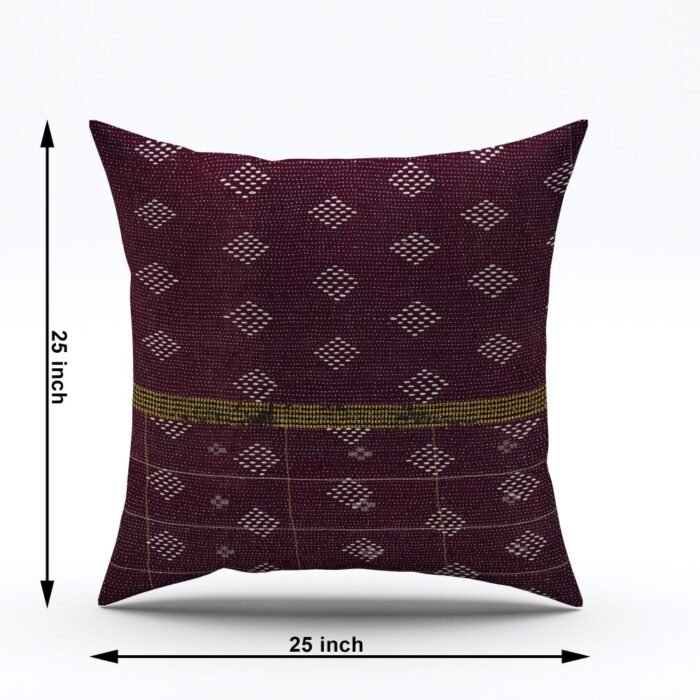 block print brown pillow cover, size 25inch*25inch on white background