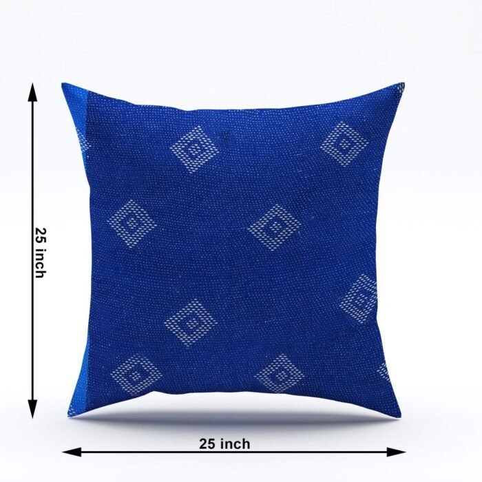 block print blue pillow cover, size 25inch*25inch on white background