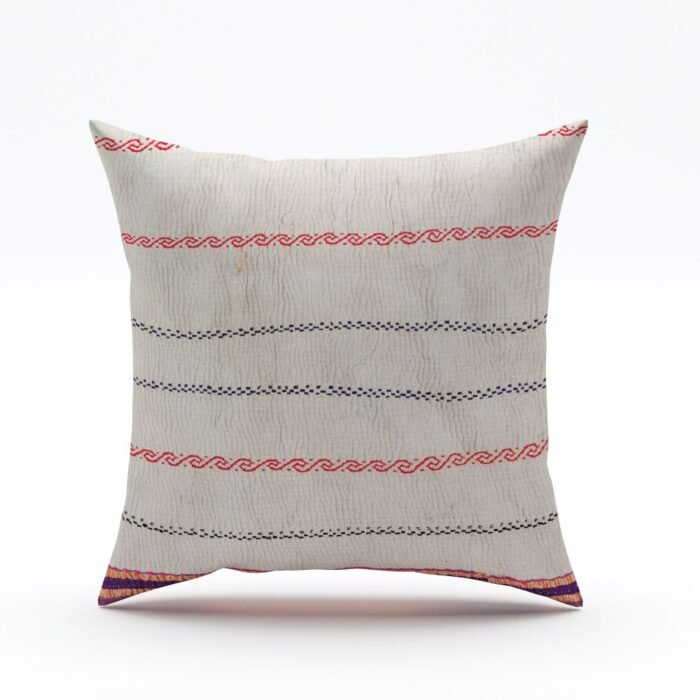 block print pillow cover on white background