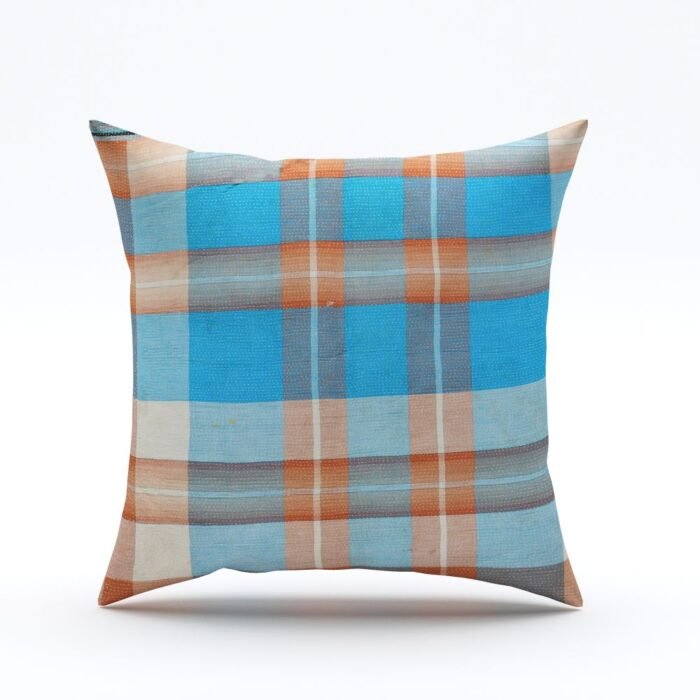 checks pattern pillow cover on white background