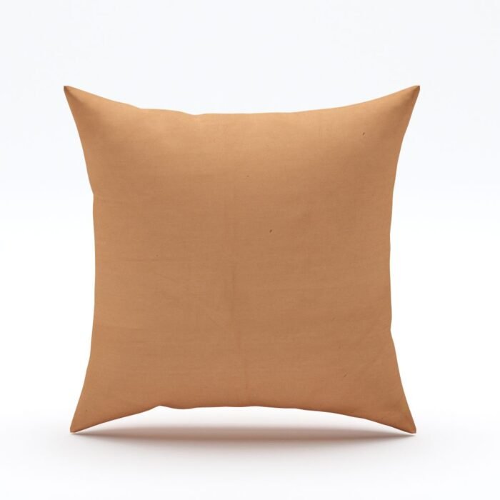 peach color pillow cover, on white background