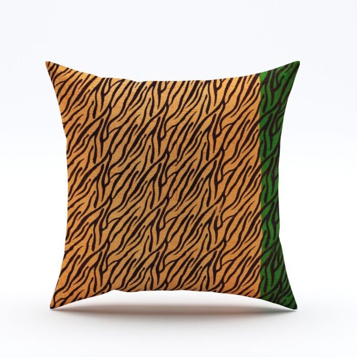 tiger print pillow cover, on white background